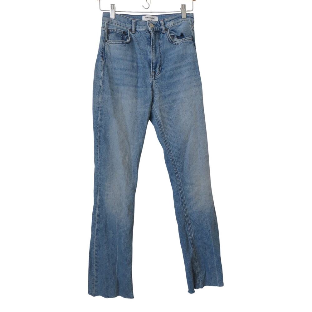 Reformation Peyton Medium Wash Organic Cotton Blend Raw Hem Jeans • Size 26